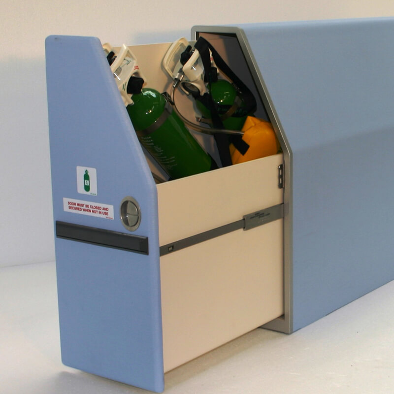 Bespoke dog box for safety stowage equipment 